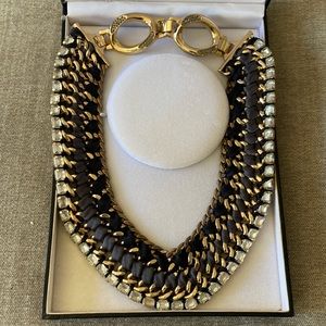 Stella & Dot chunky ribbon & crystal necklace
